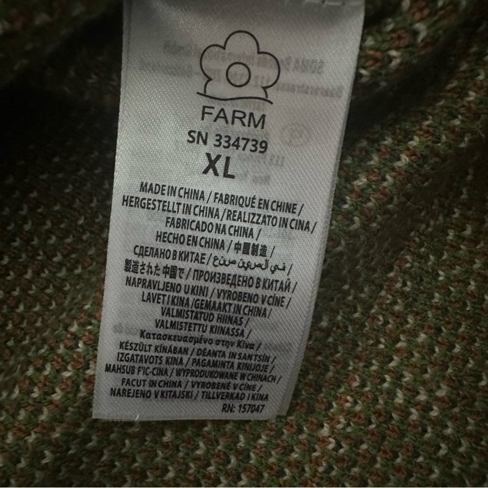 Farm Rio Green Brown knit size XL NWT pineapple ikat sweater mini skirt - Picture 6 of 9